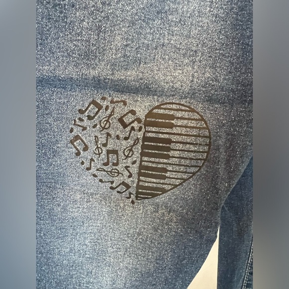 Women's Blue Jeans with Red Heart Accents - Picture 6 of 10